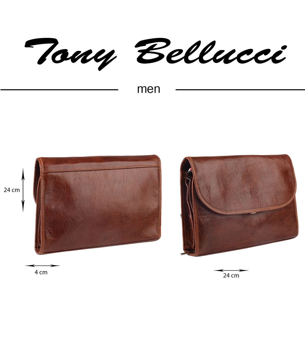 Tony Bellucci 5051-896 Hakiki Deri Taba Erkek El Portfy antas - 3