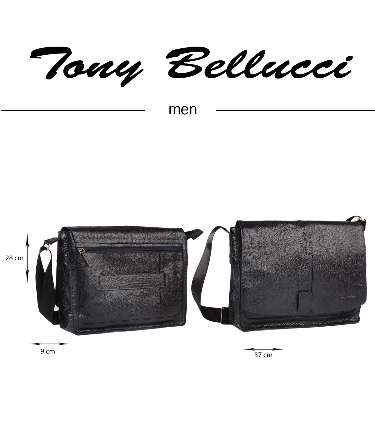 Tony Bellucci 5057-894 Hakiki Deri Lacivert Erkek Postac antas - 3