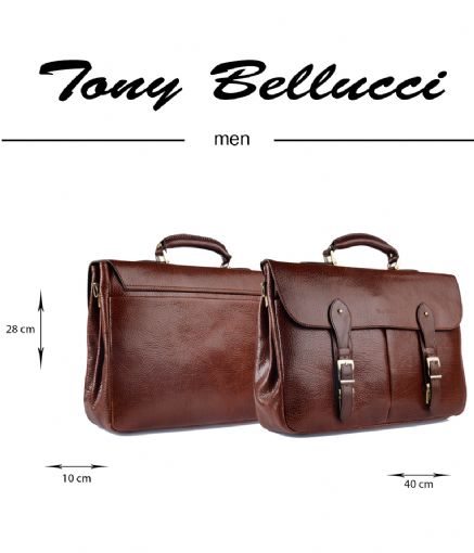 Tony Bellucci 5015-896 Hakiki Deri Taba Erkek Evrak antas - 2