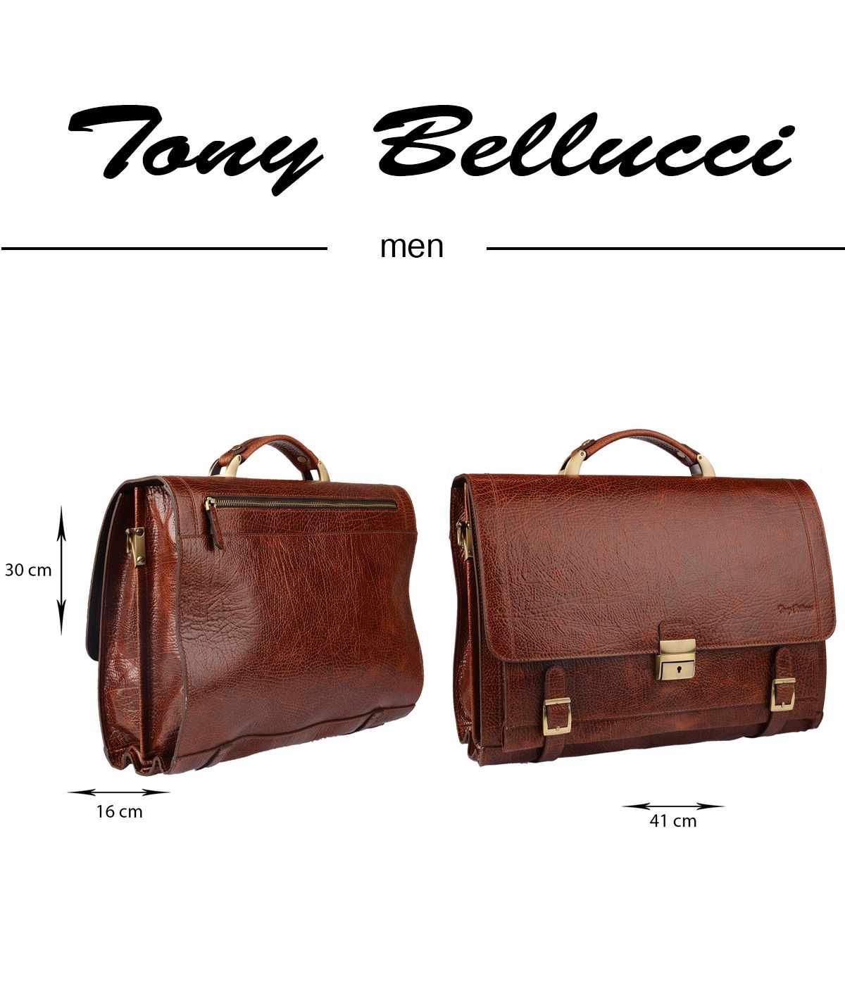 Tony Bellucci 5046-896 Hakiki Deri Taba Erkek Evrak antas - 3